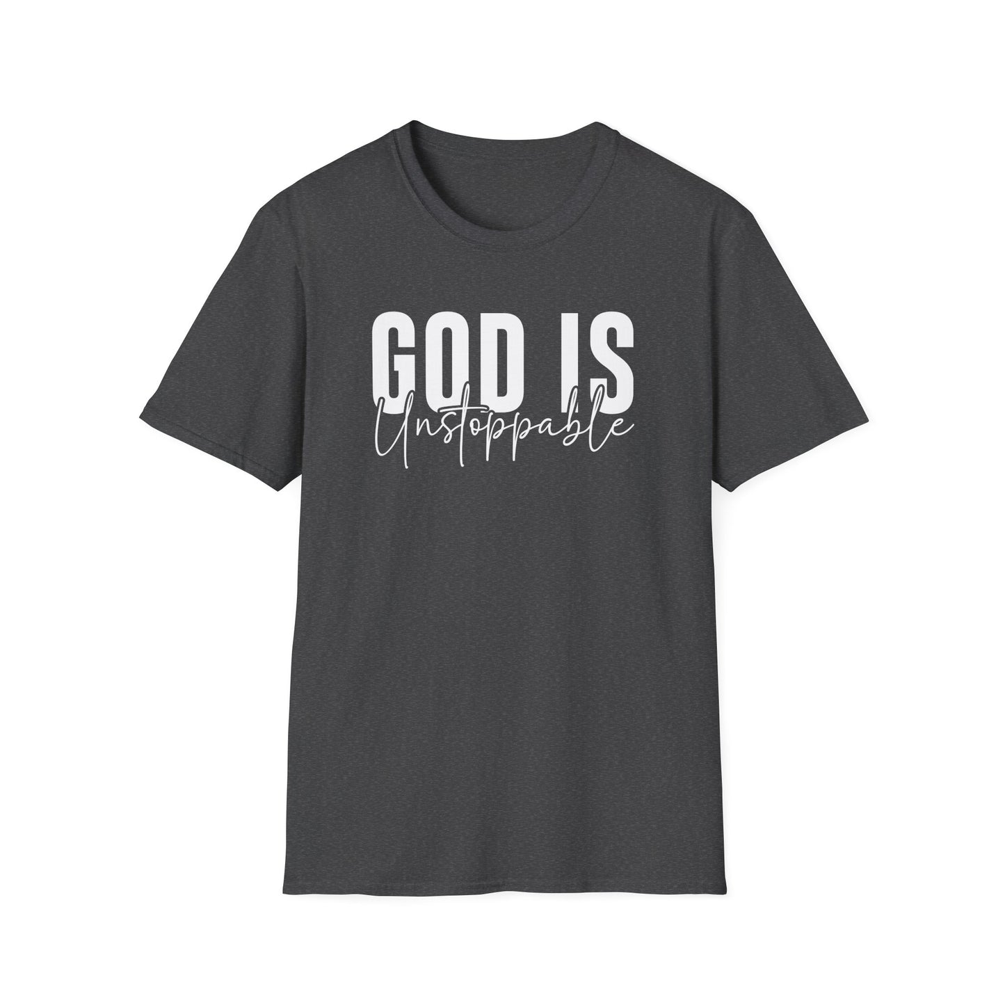 WOMENS God Is Unstoppable Unisex Softstyle T-Shirt - Inspirational Casual Tee for Faith, Church Events, Gift for Christian Friends, [...]