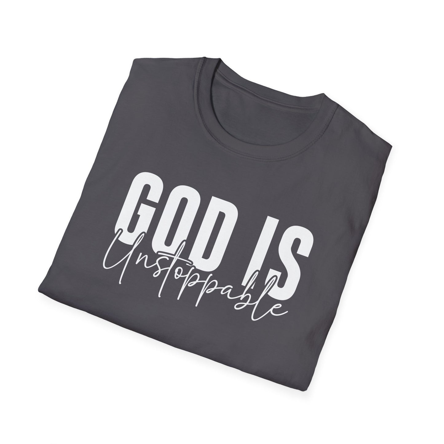 WOMENS God Is Unstoppable Unisex Softstyle T-Shirt - Inspirational Casual Tee for Faith, Church Events, Gift for Christian Friends, [...]