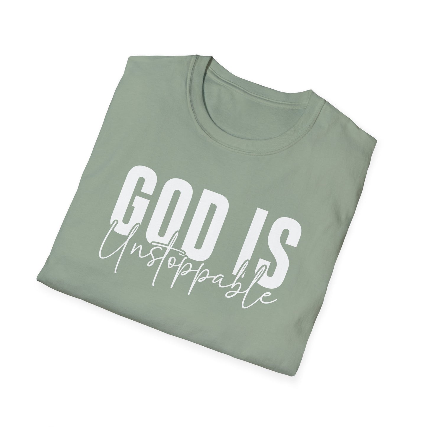 WOMENS God Is Unstoppable Unisex Softstyle T-Shirt - Inspirational Casual Tee for Faith, Church Events, Gift for Christian Friends, [...]