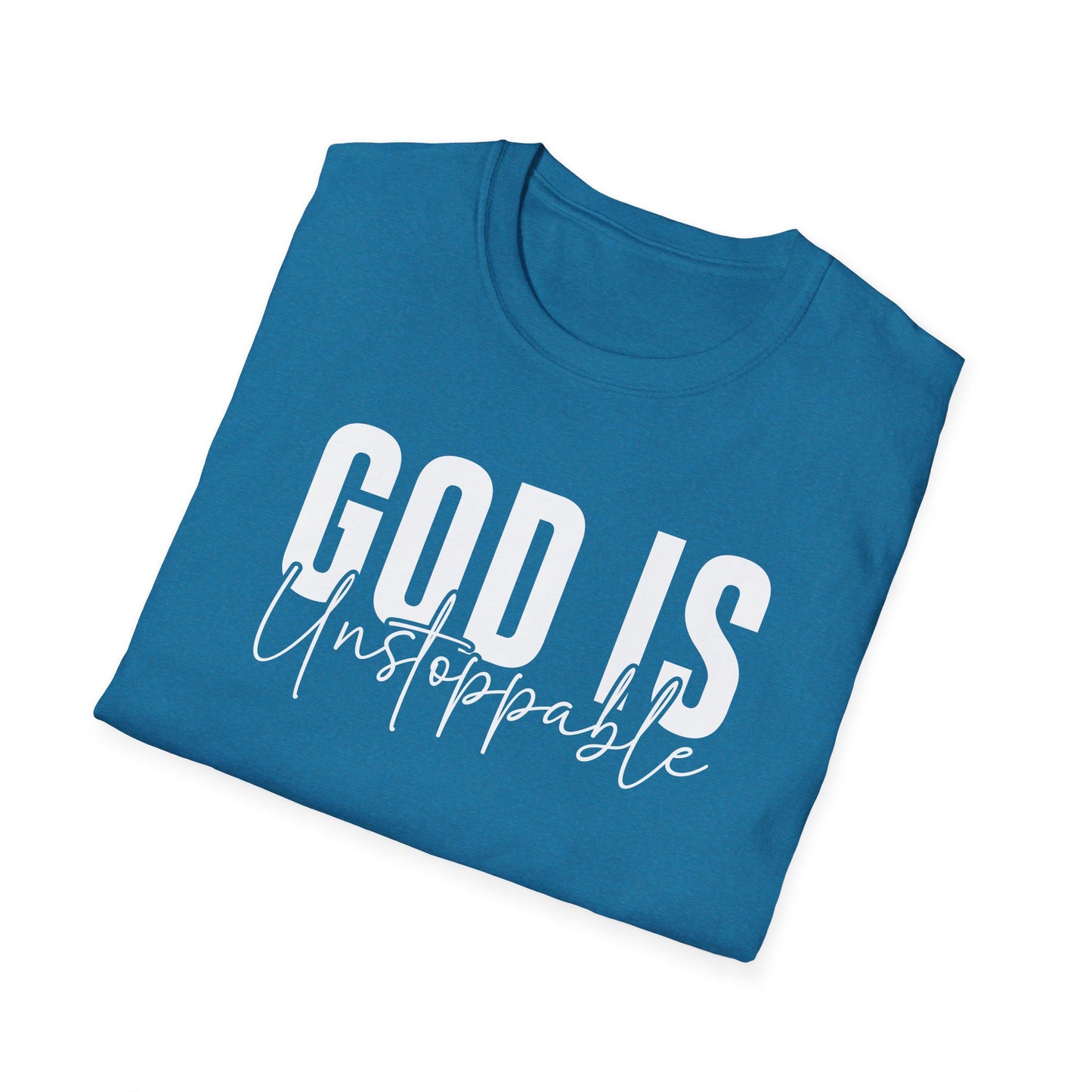 WOMENS God Is Unstoppable Unisex Softstyle T-Shirt - Inspirational Casual Tee for Faith, Church Events, Gift for Christian Friends, [...]