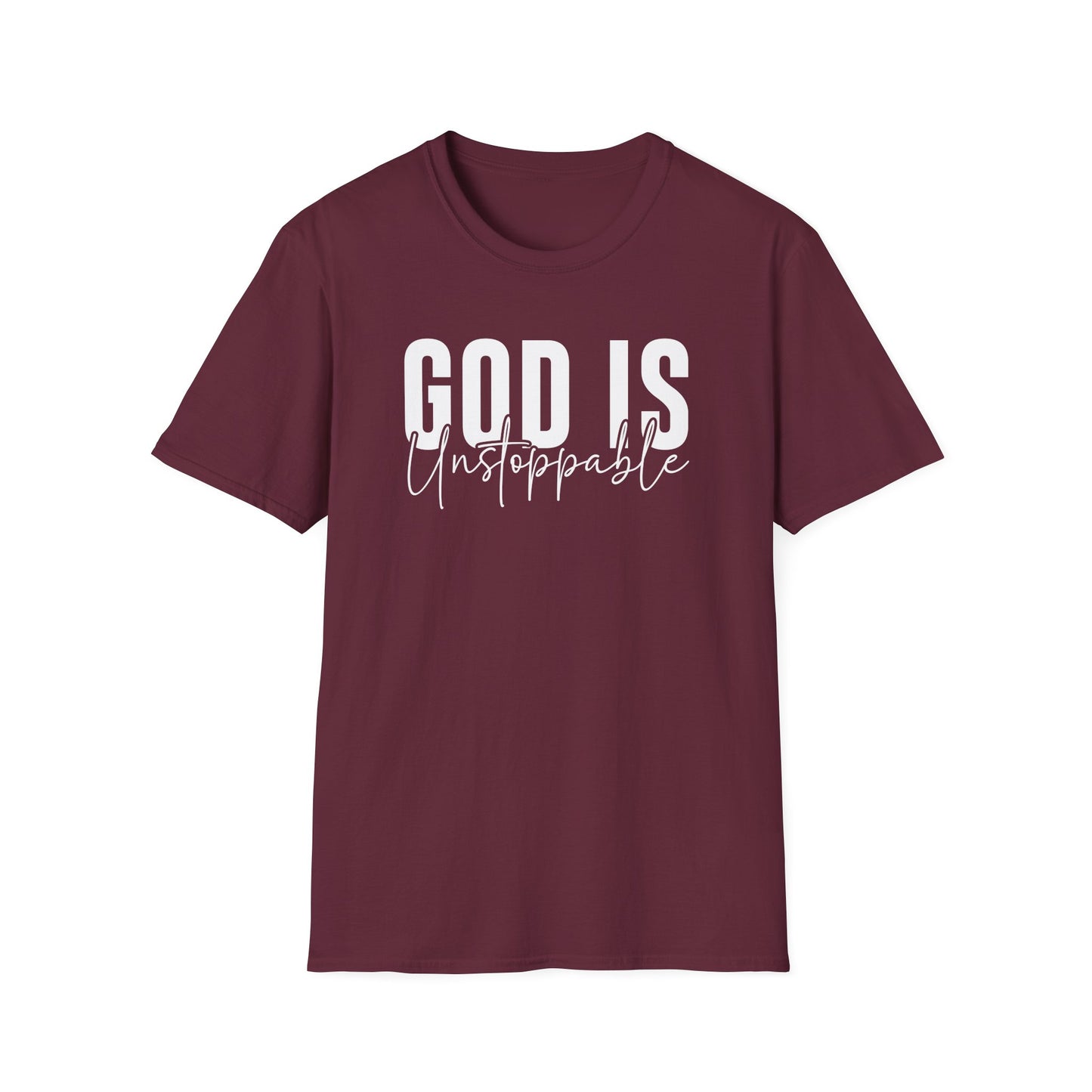 WOMENS God Is Unstoppable Unisex Softstyle T-Shirt - Inspirational Casual Tee for Faith, Church Events, Gift for Christian Friends, [...]