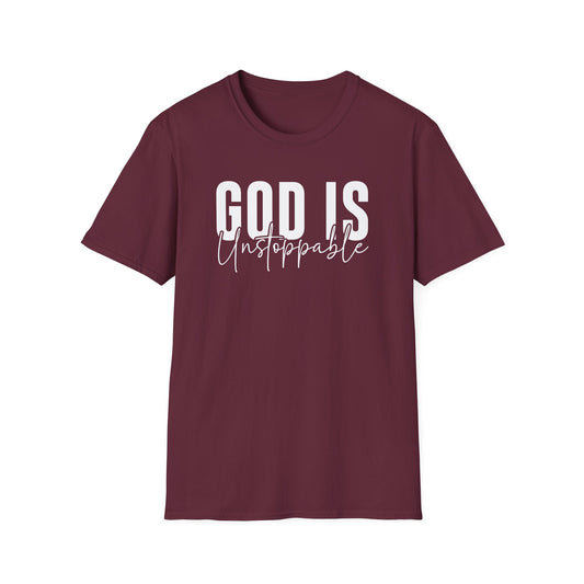 WOMENS God Is Unstoppable Unisex Softstyle T-Shirt - Inspirational Casual Tee for Faith, Church Events, Gift for Christian Friends, [...]