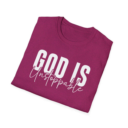 WOMENS God Is Unstoppable Unisex Softstyle T-Shirt - Inspirational Casual Tee for Faith, Church Events, Gift for Christian Friends, [...]