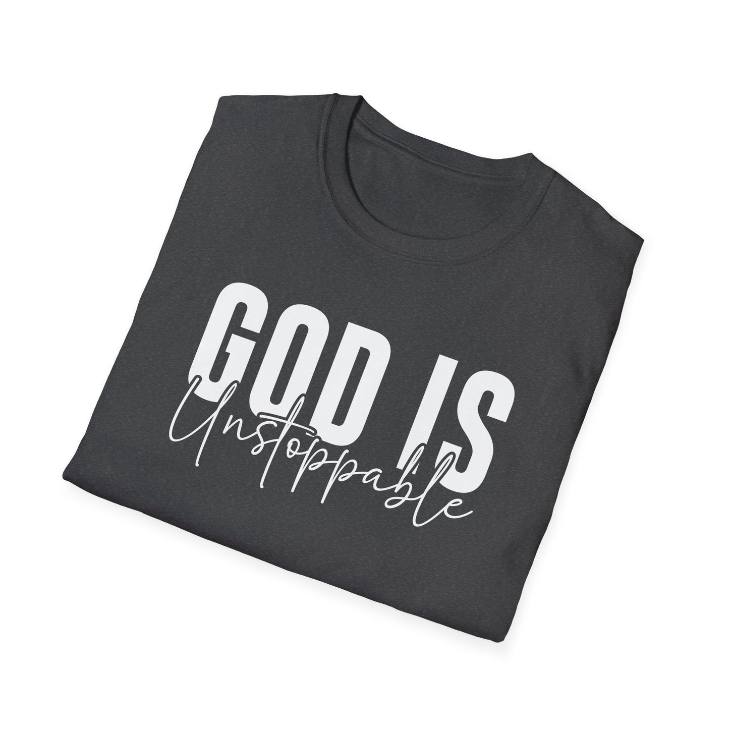 WOMENS God Is Unstoppable Unisex Softstyle T-Shirt - Inspirational Casual Tee for Faith, Church Events, Gift for Christian Friends, [...]