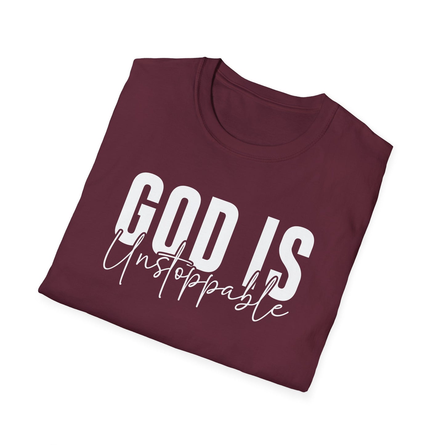 WOMENS God Is Unstoppable Unisex Softstyle T-Shirt - Inspirational Casual Tee for Faith, Church Events, Gift for Christian Friends, [...]