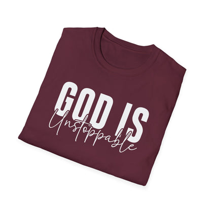WOMENS God Is Unstoppable Unisex Softstyle T-Shirt - Inspirational Casual Tee for Faith, Church Events, Gift for Christian Friends, [...]