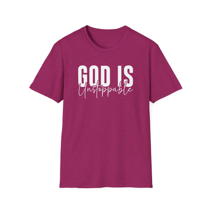 WOMENS God Is Unstoppable Unisex Softstyle T-Shirt - Inspirational Casual Tee for Faith, Church Events, Gift for Christian Friends, [...]